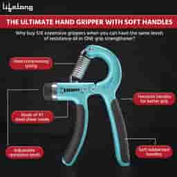 Lifelong Adjustable Hand Grip Strengthener, Hand Gripper for Men & Women Blue